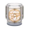 נטלה אקרילית מעוטרת - שקוף כסף